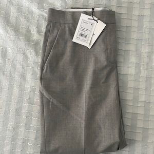 Theory Treeca 2 Light Grey Melange Wool Pants - size 8 - new with tags